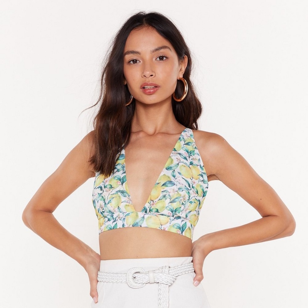 Nasty Gal Squeeze the Day Lemon Bra Top